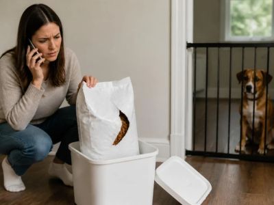 Damaged Pet Food Bag: Isolate, Inspect, and Call