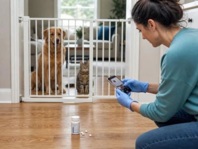 Spilled Pet Medication: Secure Animals, Count Doses, and Call