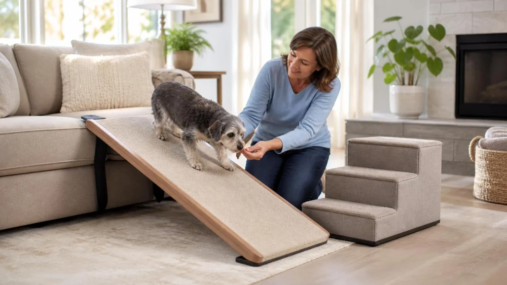 Pet Ramp and Stairs: Check Grip, Support, and Placement
