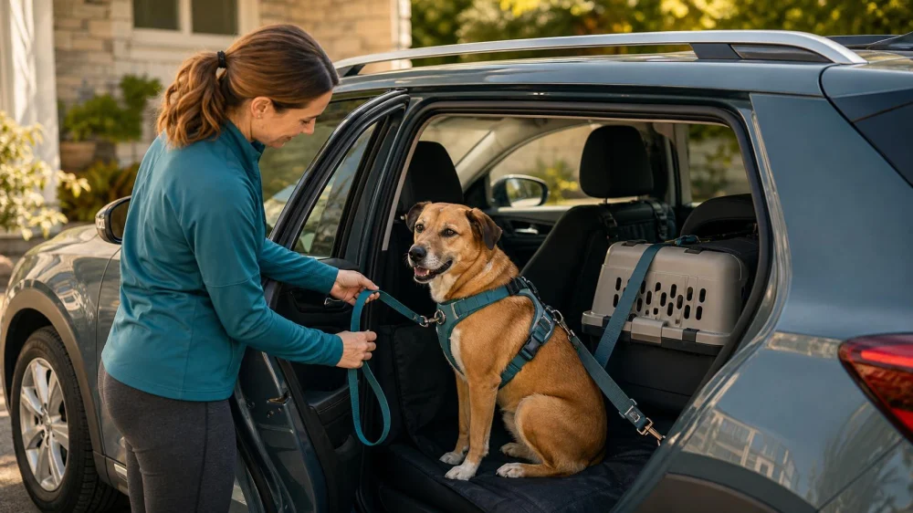 Pet Car Restraint Check Before a Routine Drive