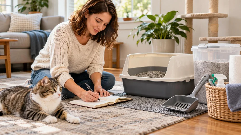 Pet Litter Box Change Log: Output, Habits, and Cleaning