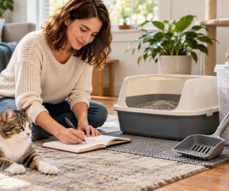 Pet Litter Box Change Log: Output, Habits, and Cleaning