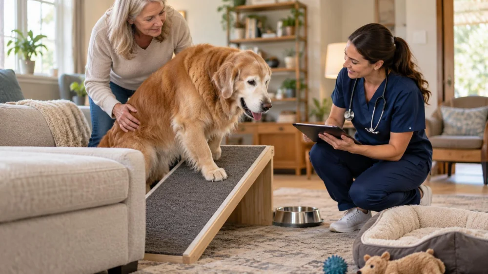Senior Pet Home Access: Traction, Steps, and Rest Areas