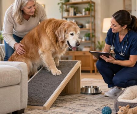 Senior Pet Home Access: Traction, Steps, and Rest Areas